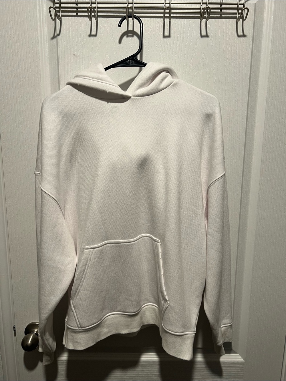 Nuuds Women’s White Hooded Pullover Sweatshirt
